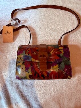 Patricia Nash Tauriana Citrus Sunrise Leather Crossbody Organizer Purse